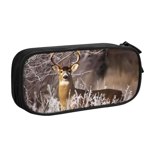 CRJSYCBYB Free Whitetail Deer bedrucktes Federmäppchen mit Doppel-Federmäppchen, großes Fassungsvermögen, Reißverschluss, Schreibwarenetui, Schwarz , Einheitsgröße, Münzfach CRJSYCBYB Free Whitetail Deer bedrucktes Federmäppchen mit Doppel-Federmäppchen, großes Fassungsvermögen, Reißverschluss, Schreibwarenetui, Schwarz , Einheitsgröße, Münzfach von CRJSYCBYB