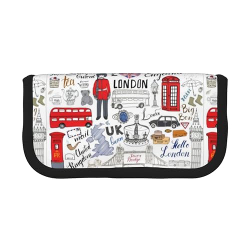 CRJSYCBYB I Love London bedrucktes Federmäppchen aus Segeltuch, Schreibwaren-Organizer, tragbares Federmäppchen, Schwarz , Einheitsgröße, Münzfach CRJSYCBYB I Love London bedrucktes Federmäppchen aus Segeltuch, Schreibwaren-Organizer, tragbares Federmäppchen, Schwarz , Einheitsgröße, Münzfach von CRJSYCBYB