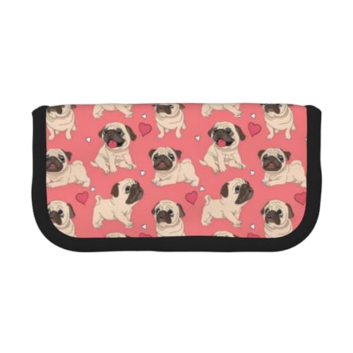 CRJSYCBYB Lustiges Federmäppchen aus Segeltuch mit Mops-Motiv, bedrucktes Federmäppchen, Schreibwaren-Organizer, tragbares Federmäppchen, Schwarz , Einheitsgröße, Münzfach CRJSYCBYB Lustiges Federmäppchen aus Segeltuch mit Mops-Motiv, bedrucktes Federmäppchen, Schreibwaren-Organizer, tragbares Federmäppchen, Schwarz , Einheitsgröße, Münzfach von CRJSYCBYB