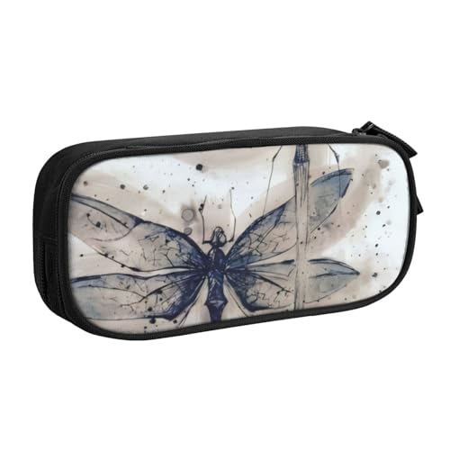 CRJSYCBYB Modernes Federmäppchen mit Libellen-Motiv, doppeltes Federmäppchen, großes Fassungsvermögen, Reißverschluss, Schreibwarenetui, Schwarz , Einheitsgröße, Münzfach CRJSYCBYB Modernes Federmäppchen mit Libellen-Motiv, doppeltes Federmäppchen, großes Fassungsvermögen, Reißverschluss, Schreibwarenetui, Schwarz , Einheitsgröße, Münzfach von CRJSYCBYB