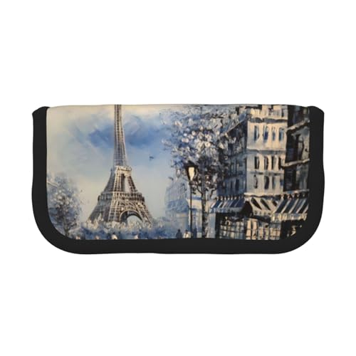 CRJSYCBYB Romantisches Federmäppchen aus Segeltuch, Motiv: Paris Eiffelturm, Schreibwaren-Organizer, tragbares Federmäppchen, Schwarz , Einheitsgröße, Münzfach CRJSYCBYB Romantisches Federmäppchen aus Segeltuch, Motiv: Paris Eiffelturm, Schreibwaren-Organizer, tragbares Federmäppchen, Schwarz , Einheitsgröße, Münzfach von CRJSYCBYB