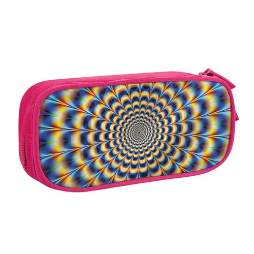 CRJSYCBYB Spiralförmige optische Täuschung, GIF, bedrucktes Federmäppchen, Doppel-Federmäppchen, großes Fassungsvermögen, Reißverschluss, Schreibwarenetui, rose, Einheitsgröße, Münzfach von CRJSYCBYB