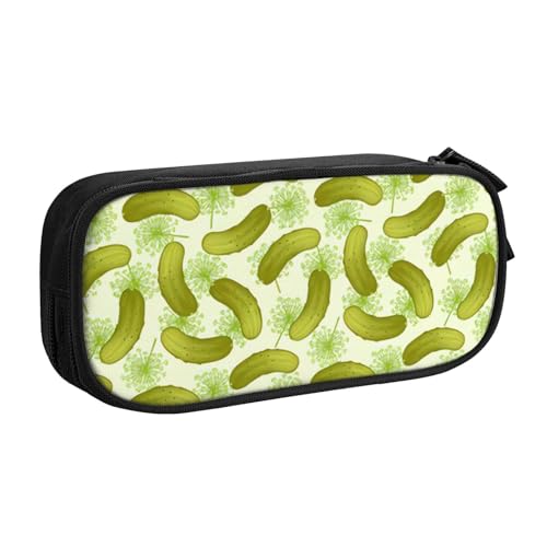 CRJSYCBYB Sushi Dill Pickles bedrucktes Federmäppchen, Doppel-Federmäppchen, großes Fassungsvermögen, Reißverschluss, Schreibwarenetui, Schwarz , Einheitsgröße, Münzfach CRJSYCBYB Sushi Dill Pickles bedrucktes Federmäppchen, Doppel-Federmäppchen, großes Fassungsvermögen, Reißverschluss, Schreibwarenetui, Schwarz , Einheitsgröße, Münzfach von CRJSYCBYB