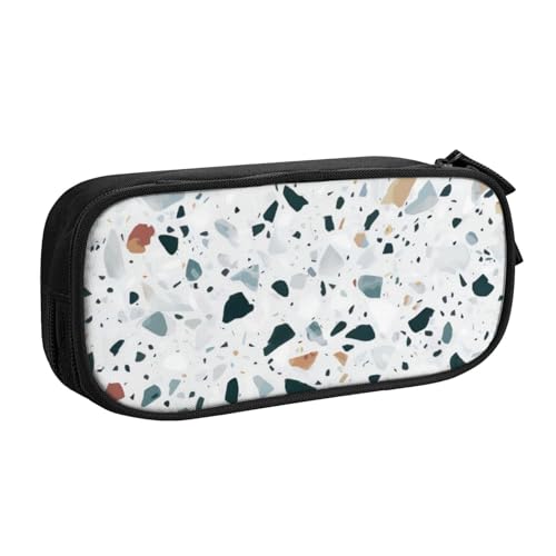 CRJSYCBYB Terrazzo Federmäppchen mit Marmor-Muster, Pastellfarben, Doppel-Federmäppchen, großes Fassungsvermögen, Reißverschluss, Schreibwarenetui, Schwarz , Einheitsgröße, Münzfach CRJSYCBYB Terrazzo Federmäppchen mit Marmor-Muster, Pastellfarben, Doppel-Federmäppchen, großes Fassungsvermögen, Reißverschluss, Schreibwarenetui, Schwarz , Einheitsgröße, Münzfach von CRJSYCBYB