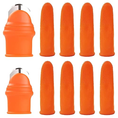CRLLDPM 2er-Set Gartenwerkzeug Set mit Fingermesser für Garten, Gartenzubehör Daumenmesser, Obstpflücker mit Garten Daumen Messer Erntehelfer, Garten Gadgets mit Gardening Thumb Knife von CRLLDPM