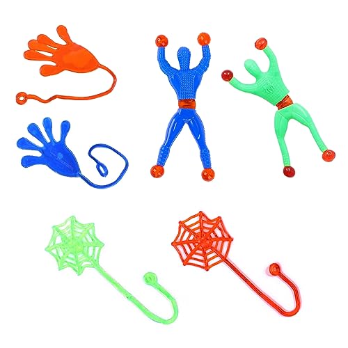 6 Stück Klatschhand Klebehand Glibber Klatschhände Kindergeburtstag kleine Geschenk Party Mitgebsel Wandkriecher klebriges Spinnennetz von CRLLDPM