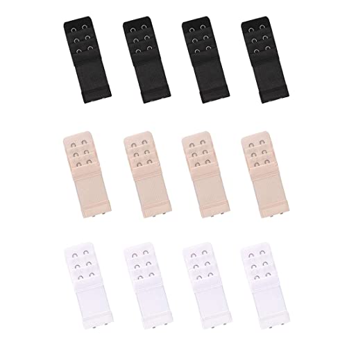 CRLLDPM 12 Stück Damen BH-Verlängerer 2 Haken 3 Reihen Stretch Unterwäsche Verlängerungsschnalle Verlängerungsgurt Schwangerschafts Zubehör von CRLLDPM