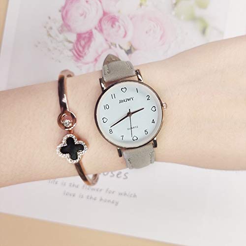 YLSB ATTD 2 PCS Jinjwy J605 Small Dial Watch Weibliche Student Einfache Retro-Uhr (Color : Gray) von CRNKJ