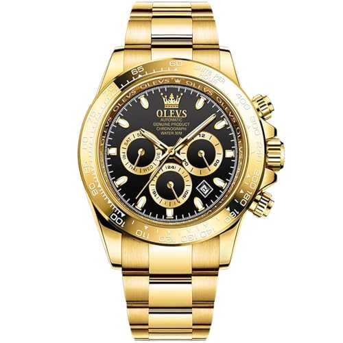 YLSB QMLXO 6638 Herren Multifunktions Leuchtend Wasserdicht Mechanische Uhr, Schwarz , Einheitsgröße von CRNKJ