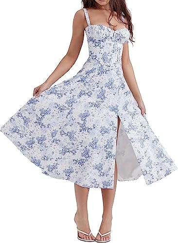 CROE Floral Bustier Midriff Waist Shaper Dress, Women Floral Print Bustier Sundress Floral Bustier Shaper Dress von CROE