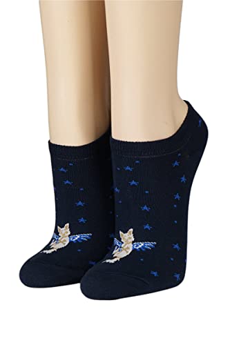 Crönert Damen Sneakersocken Flying Cats 11934 Gr. 35-38, marine von Crönert