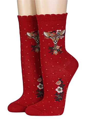 CRÖNERT Damen Socken mit Rollrand Bambi 18831 Gr. 39-42, rot von CRÖNERT