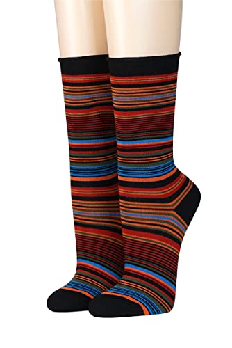 CRÖNERT Damen Socken mit Rollrand Stripes 18241 Gr. 35-38, schwarz von CRÖNERT