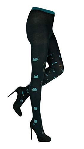 CRÖNERT Damen Strumpfhose Strickstrumpfhose Fish and Cat (44/46, marine 1920) von CRÖNERT