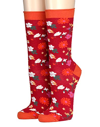 CRÖNERT Longsocks, Söckchen mit Rollrand Marielenas Wiesenblumen 18304 (39/42, rot 1600) von CRÖNERT