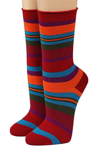 CRÖNERT Longsocks Damen Söckchen Mias Ringel 18607 dunkelrot 1602(39-42) von CRÖNERT