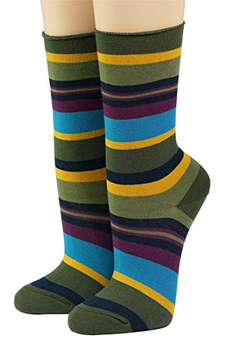 CRÖNERT Longsocks Damen Söckchen Mias Ringel 18607 oliv 2169 (DE/NL/SE/PL, Numerisch, 39, 42, Regular, Regular) von CRÖNERT