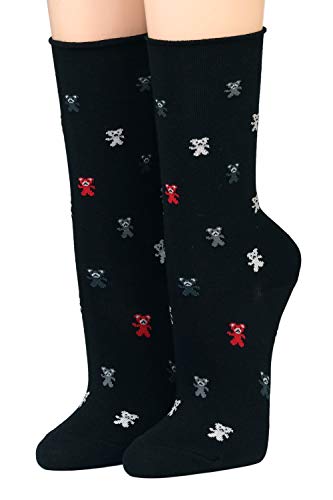 CRÖNERT Longsocks mit Rollsaum Design Gummibärchen 18512 schwarz(39-42) von CRÖNERT