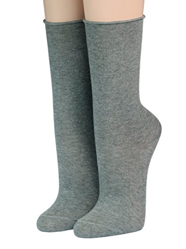 CRÖNERT Socken Longsocks Söckchen mit Rollrand uni einfarbig 18600 (35-38, mittelgrau 2682) von CRÖNERT