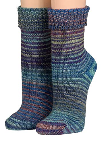 Crönert Kuschelsocken, Wollsocken Design Regenbogen Damensocken Herrensocken (35-38, kobalt) von Crönert