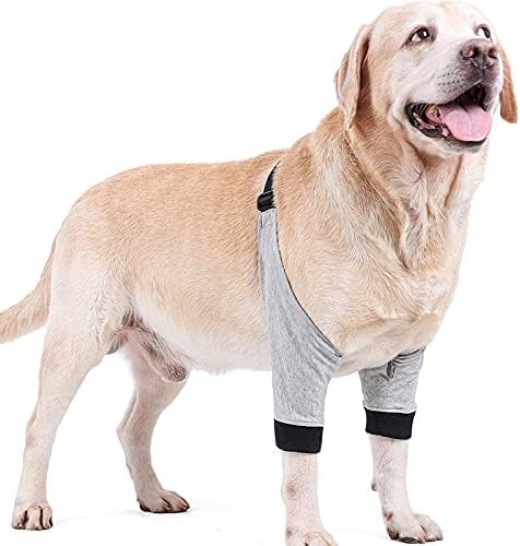 Schutzabdeckung for Hundebeinverletzungen, Beinwundenschutz, Ellenbogenschutz, Beinstütze, Knieschützer for Schutz der Gelenke, for kleine, mittelgroße und große Hunde/159 (Color : Gray, Size : M) von CROKZ