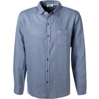 CROSSLEY Herren Hemd blau Leinen von CROSSLEY