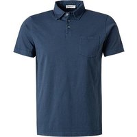 CROSSLEY Herren Polo-Shirt blau Baumwoll-Jersey von CROSSLEY