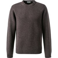 CROSSLEY Herren Pullover braun Schurwolle unifarben von CROSSLEY