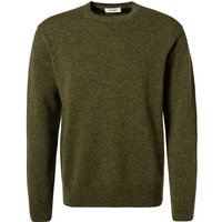 CROSSLEY Herren Pullover grün Schurwolle unifarben von CROSSLEY