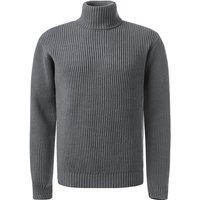 CROSSLEY Herren Rollkragenpullover Grau Wolle unifarben von CROSSLEY