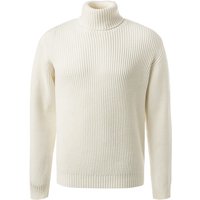 CROSSLEY Herren Rollkragenpullover Weiß Wolle unifarben von CROSSLEY