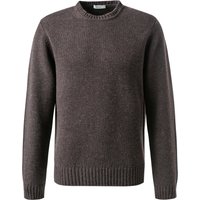 CROSSLEY Herren Pullover braun Schurwolle unifarben von CROSSLEY