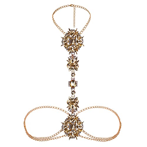 CROWN GUIDE Körperkette, Gürtel und Halskette für Damen und Mädchen, sexy Kristall, geschichtete Taillenkette, Strass, Bauchschmuck, Körperschmuck für Damen, Rave-Zubehör, Einheitsgröße, Legierung CROWN GUIDE Körperkette, Gürtel und Halskette für Damen und Mädchen, sexy Kristall, geschichtete Taillenkette, Strass, Bauchschmuck, Körperschmuck für Damen, Rave-Zubehör, Einheitsgröße, Legierung von CROWN GUIDE