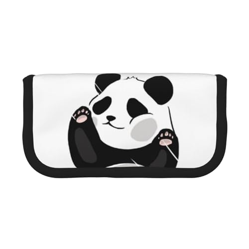 CRPPSYYR Federmäppchen aus Segeltuch, Motiv: Gay Pride Herzen in Regenbogenfarben, tragbare Schreibwarentasche, praktischer Organizer, Lustiger Panda, Einheitsgröße, Münzfach von CRPPSYYR