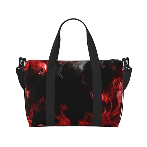 CRPPSYYR Rote Leopardenmuster bedruckte Handtasche Damen Handtasche faltbar Strandtasche, Rot Schwarz Weiß Abstrakt, Einheitsgröße von CRPPSYYR