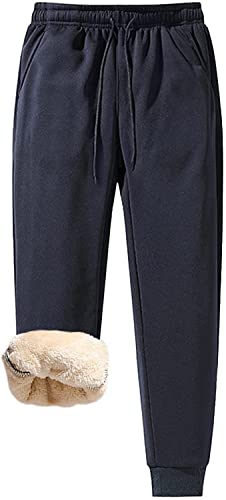 CRRTYL Herren Winter Warm Fleece Jogginghose Sherpa Gefüttert Sweatpants Pant, Winter Warm Sportliche Jogginghosen Mit Innenfleece Outdoor Freizeithosen Schlupfhosen Herren Laufhosen von CRRTYL