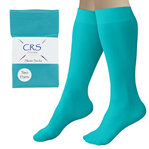 CRS Cross Eiskunstlaufsocken (2 Paar) kniehohe Strumpfhose für Schlittschuhe, Schlittschuhsocken, Tanzstrumpfhose - - Einheitsgröße von CRS Cross