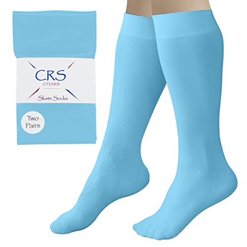 CRS Cross Eiskunstlaufsocken (2 Paar) kniehohe Strumpfhose für Schlittschuhe, Schlittschuhsocken, Tanzstrumpfhose - - Einheitsgröße von CRS Cross