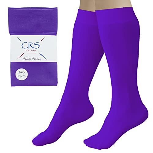 CRS Cross Figure Skating Socks, Kniestrümpfe für Schlittschuhe mit Fuß, Skate Socken, Tanzstrumpfhose - - Einheitsgröße von CRS Cross