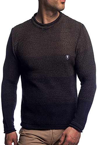 CRSM Karl's People Herren Strickpullover Langarm Rundhalspullover K-113 (s, Khaki) von Karl´s People