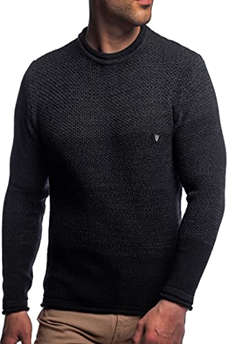 Carisma Herren Strickpullover in verschiedenen Farben Langarm Rundhalspullover 7398, Größe M, Farbe Anthra von Karl´s People