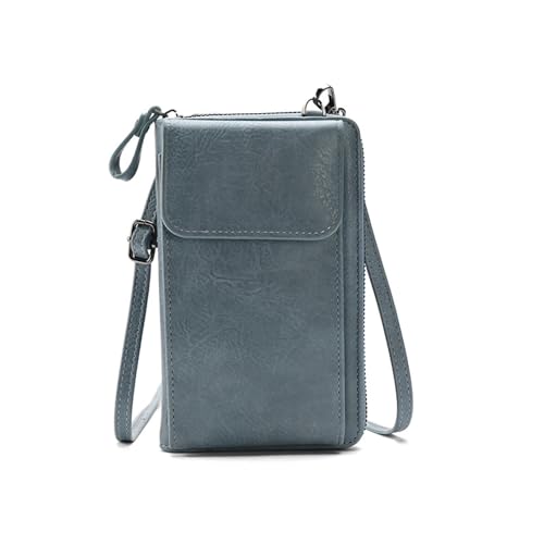 CRSUSUKJ Crossbody Tasche, Brieftasche Damen Umhängetasche, Handytasche zum Umhängen, PU Leder Damen Umhängetasche, Leder Viele Fächer Handy Schultertasche, Handytasche Geldbörse für Frauen. (blau) von CRSUSUKJ