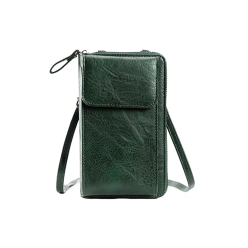 CRSUSUKJ Crossbody Tasche, Brieftasche Damen Umhängetasche, Handytasche zum Umhängen, PU Leder Damen Umhängetasche, Leder Viele Fächer Handy Schultertasche, Handytasche Geldbörse für Frauen. (grün) von CRSUSUKJ