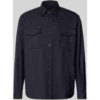 CRUNA Regular Fit Hemdjacke mit Brusttaschen Modell 'Osaka' in Marine, Größe 54 von CRUNA