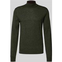 CRUNA Strickpullover mit Mock-Neck in Khaki, Größe 54 von CRUNA