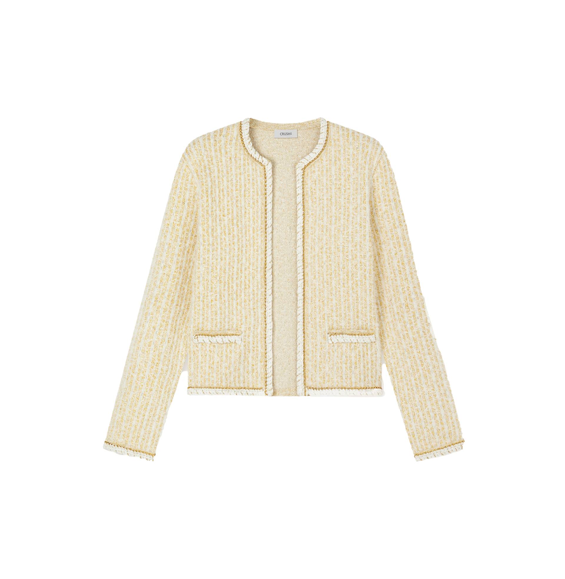 BOUCLÉ JACQUARD CLASSIC JACKET - Yellow - L - CRUSH Collection - Jackets von CRUSH Collection