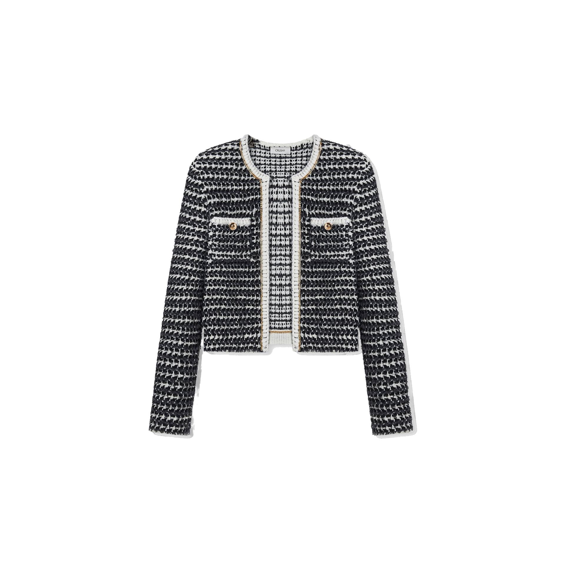BOUCLÉ SHORT JACKET - White - S - CRUSH Collection - Jackets von CRUSH Collection