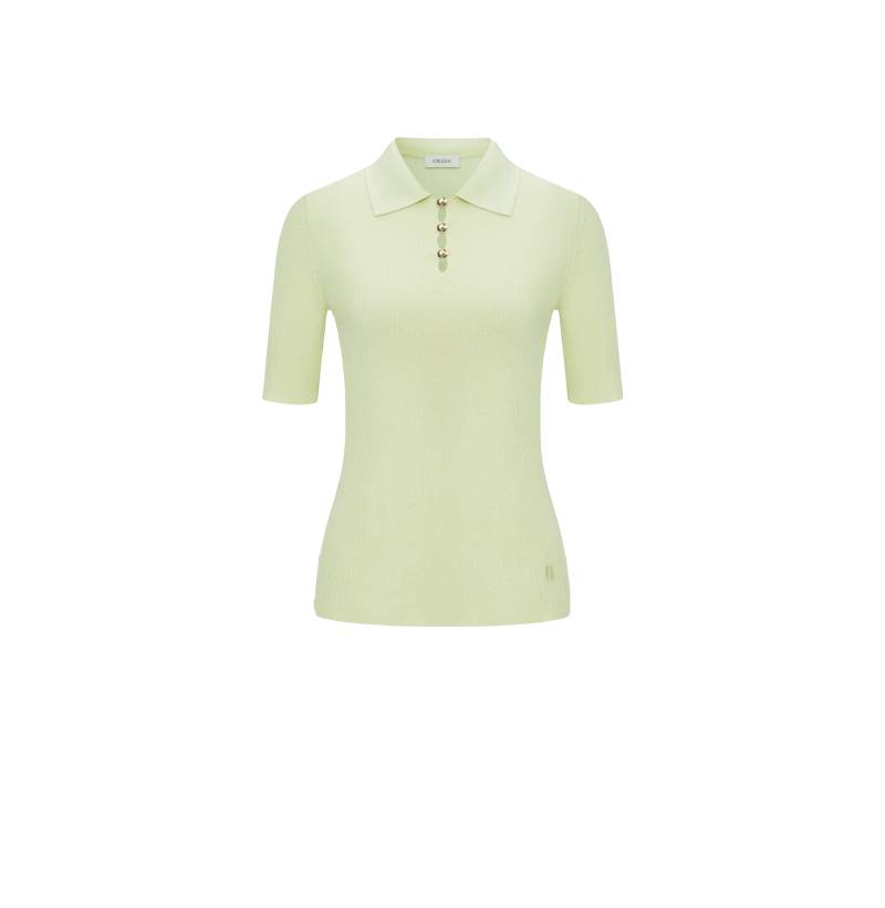 CRUSH Collection | BUTTON-EMBELLISHED SILK LAPEL POLO SHIRT | Women's Tops von CRUSH Collection