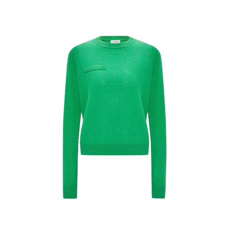 CRUSH Collection | CASHMERE OSMANTHUS PATTERN CREW NECK TOP | Women's Green Knitwear von CRUSH Collection