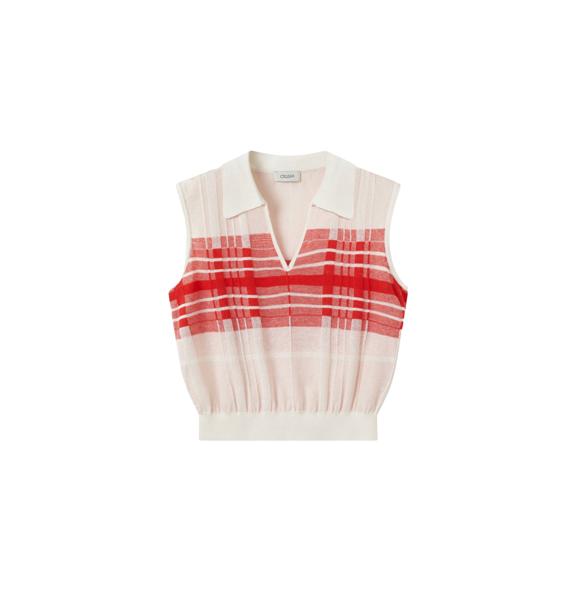 CHECKED LAPEL KNITTED VEST von CRUSH Collection